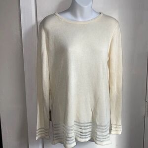 BALLINGER GOLD Ivory Lightweight Knit Sweater-S